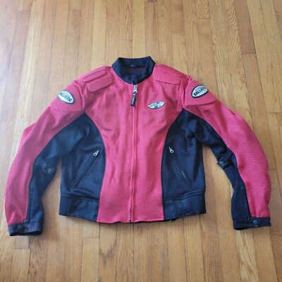 Joe Rocket XL Red Mesh Padded Armor Motorcycle Jacket Bike Touring Street Racing - Image 1 of 4
