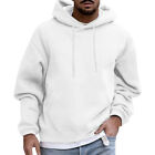 Men Casual Plain Pullover Hoodies Hooded Sweatshirts Solid Color Jumper Tops