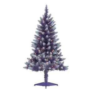 Holiday Time ~ Purple Christmas Tree ~ 4' x 27" ~ Pre-Lit ~ Clear Lights - Picture 1 of 8