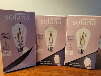 Bulbrite Solana ST18 WiFi Connected Edison LED Smart Light Bulb 60 Watt 3 Bulbs - Image 1 of 4