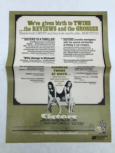 Sisters (De Palma, 1972) Promo Materials Margot Kidder Jennifer Salt Criterion - Picture 1 of 8