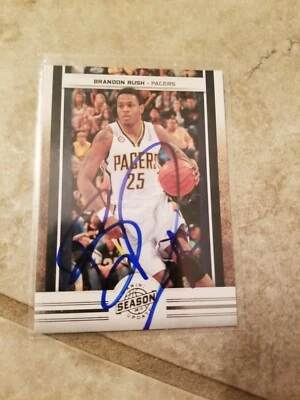 Actualización de la temporada 2009-10 Panini firmada #98 Brandon Rush Indiana Pacers. Autógrafo  Foto 1 de 3