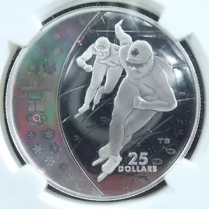 25 dollars 2009 Canada KM#907 NGC PF-69 UC Silver Speed Skating Winter Olympics - Picture 1 of 4