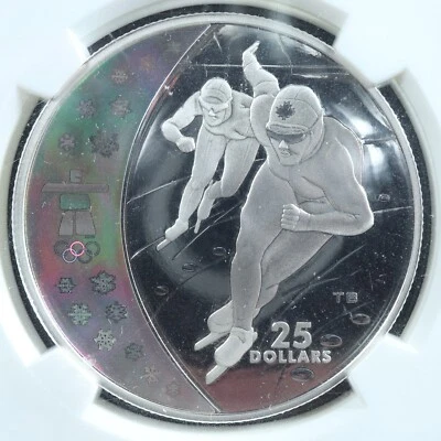 25 dollars 2009 Canada KM#907 NGC PF-69 UC Silver Speed Skating Winter Olympics - Image 1 of 4