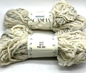 2 Bernat Wool Blend Scandia Yarn Color 11112 Pearl Gray Homespun Bulky-knit Wool - Picture 1 of 2