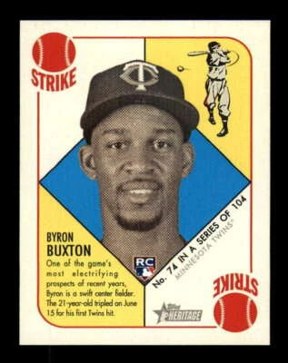 2015 Topps Heritage 51 Collection Mini Green Back 74 Byron Buxton Rookie Twins z - Image 1 of 2