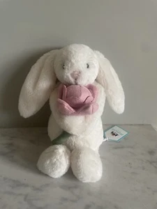 Jellycat Bashful Bunny Peony New Holding Flower - Picture 1 of 8