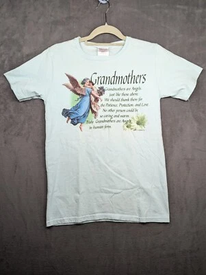 Camiseta De Colección Hanes Her Way Madre Ángel Mediana Azul Nueva de Lote Antiguo Foto 1 de 4