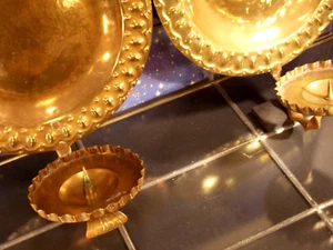 2 antike Wand Blaker Kerzen halter leuchter Stumpenkerzen Messing H35 gemarkt - Bild 1 von 6