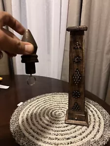 Incense Burner Wood Tower - Picture 1 of 2
