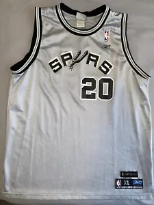 Reebok Manu Ginobili San Antonio Spurs Trikot Retro Silber Alternative NBA - Bild 1 von 11