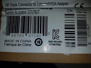 HP Dock Connector to Ethernet/VGA Adapter p/n G7U78UT - Picture 1 of 1