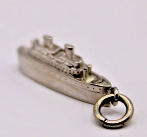 Sterling Silver Cruise Ship Charm - Picture 1 of 2