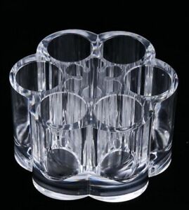 Cosmetic Organizer Makeup Case Clear Acrylic 12 Slots Holds Lipstick Eyeliner
