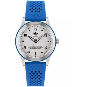 Adidas Men's Watch Originals Silver Dial Blue Silicone Rubber Strap AOSY23032 - Picture 1 of 1