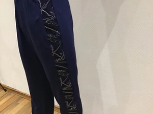 Alfredo Pauly Hose Galonstreifen aus Pailetten Farbe dunkelblau ungetragen 38 - Bild 1 von 4