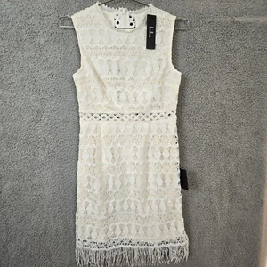 Abito Bodycon Lulus Kenna Bianco Uncinetto Pizzo Senza Maniche Tg Media Nuovo con etichette - Foto 1 di 10