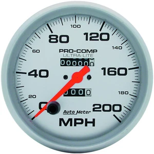 Auto Meter Gauge Ultra-Lite Speedometer 5 in. 200mph Mechanical Analog Each AMT- - Picture 1 of 1