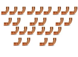 3/8" HVAC Copper Long Radius 90 , W02716 / C242-0002 , Pack of (25) - Picture 1 of 2