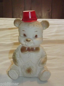 VINTAGE TOY 1950-60S THE EDWARD MOBLEY CO 7 1/2" HIGH RUBBER SQUEAKY BEAR - Picture 1 of 8