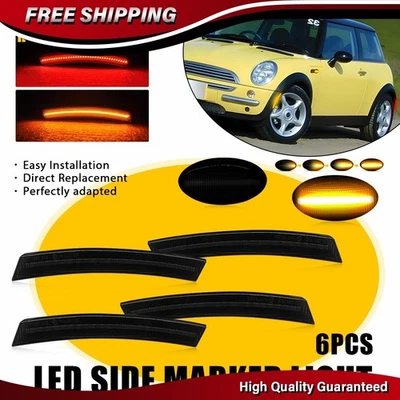 6PCS Full LED Side Marker Light Assembly For 2002-2008 Mini Cooper R50 R52 R53 - Image 1 of 4