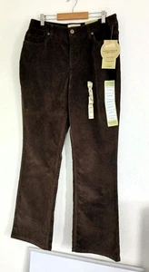 NWT Sonoma Life+Style Womens Mid Rise Dark Brown Bootcut Corduroy Pants Size 12S - Picture 1 of 8