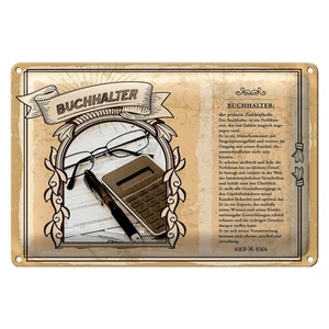 Blechschild Berufe 30x20cm Buchhalter Zahlenfuchs Kunden - Bild 1 von 4