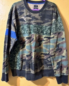 DIESEL INDUSTRY MEN'S CREWNECK SWEATSHIRT PULLOVER CAMOUFLAGE XXL - Picture 1 of 7