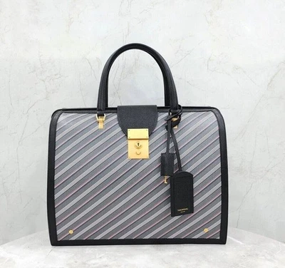 Maletín con marco de cuero de lona recubierta Thom Browne MAG310A 149230156 Foto 1 de 4