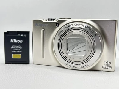 [Near Mint] Nikon COOLPIX S8200 Silver Digital Camera 16.1MP 14x zoom From Japan - Image 1 of 4