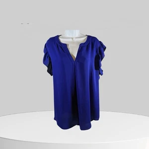 Zenana Damen Übergröße gewebtes Airflow Rüschenärmel High-Low Top 3X - Bild 1 von 11