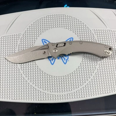 Microtech Amphibian Natural Clear Aluminum Apocalyptic Finish M390MK blade - Image 1 of 4