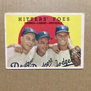 1959 Topps #262 - Hitters' Foes: Don Drysdale, Johnny Podres, Clem Labine - Imagen 1 de 2