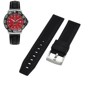 22mm Black Rubber Watch Strap For Tag Heuer Formula 1 BT0717 WAH1112 - Picture 1 of 6