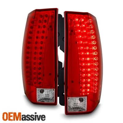 For 2007-2014 Cadillac Escalade ESV LED Chrome Red Tail Lights Brake Lamps Pair - Image 1 of 4