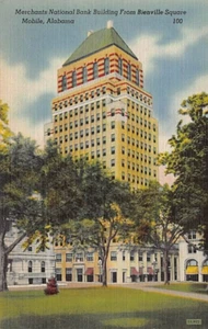 Postkarte AL: Händler Nationalbank, Handy, Alabama, Leinen, unverpostet - Bild 1 von 2
