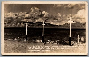 Postcard RPPC c1930s Tombstone AZ Dragoon Mountains Boothill Graveyard Frashers - Picture 1 of 2