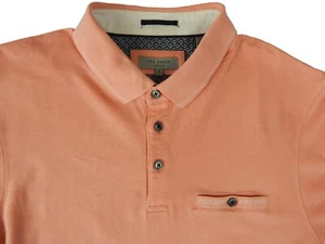 TED BAKER Poloshirt Herren Large ORANGE MMB-Tortilla Zipfentasche Slim Fit weich - Bild 1 von 9