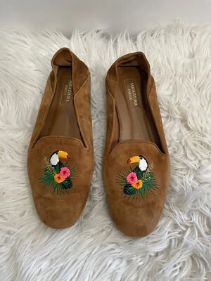 Pisos de gamuza amarilla Aquazzura Firenze Vero Cuoio talla 37-7 EE. UU. Foto 1 de 4