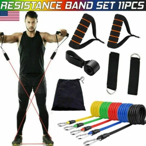 11-teiliges Set Widerstandsbänder Training Übung Yoga Crossfit Fitness Training Schläuche - Bild 1 von 5