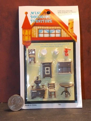 Conjunto de cozinha miniatura casa de bonecas escala 1:48 quarto de polegada 1/4 D54 Dollys Gallery - Imagem 1 de 4