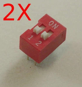 2X Switch Interruptor DIP 2.54mm 2 vias - Imagen 1 de 1