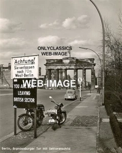1950 VINTAGE BERLIN GERMANY MOTORCYCLE VOLKSWAGEN BEETLE 8X10 PHOTO POST WWII - Picture 1 of 2