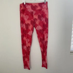 LuLaRoe Leggings Women's Tall & Curvy Pink Red Heart Valentines Print - Picture 1 of 4