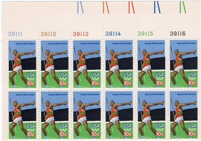 Scott #c97-1790-1794a-1798b Summer Winter Olympics Plate Block of 12 Stamps MNH - Image 1 of 4