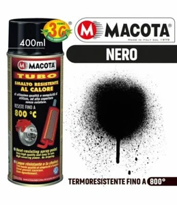 MACOTA TUBO vernice ALTA TEMPERATURA nero spray 3G 400 ml auto moto - Foto 1 di 1