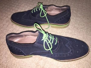 Banana Republic Budapester Oxford Herrenschuhe Größe 10 M Blau Wildleder - Bild 1 von 5