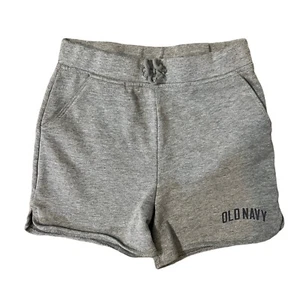 Old Navy Girls Gray Knit Shorts Size 5T Logo Pockets Drawstring Elastic Waist - Picture 1 of 4