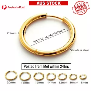 Surgical Steel 2-5PC Huggie Hoop Sleeper Ring Earrings Ear Nose Body  - Picture 1 of 8