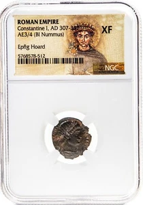 EPFIG HOARD NGC XF Romano AE de Constantino I el Grande AD 307-337 EXTREMADAMENTE FINO - Imagen 1 de 3